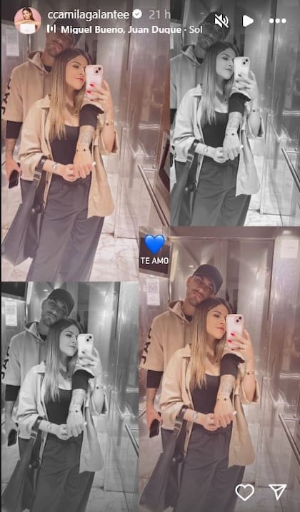 "Te amo", la foto de Camila Galante y Leandro Paredes