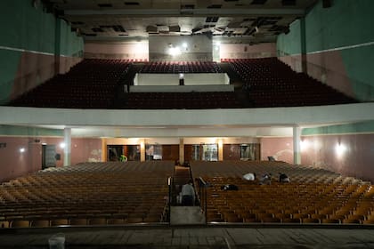 La sala del Teatro San Carlos, en plena restauración