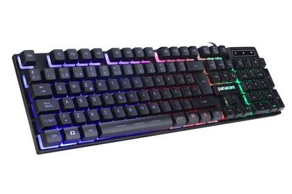 Teclado iluminado. El GM-8510 de Panacom incluye cable USB y luces
coloridas. Es compatible con Windows y Mac y no solo puede usarse con videojuegos, que es su fuerte, sino también para tareas de productividad, por el diseño full de sus teclas y la facilidad de ver las etiquetas ($3500).
