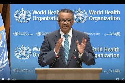 Tedros Adhanom, el director general de la OMS, en conferencia virtual