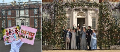 Tehreem llevó sus obras de arte de Bridgerton a los lugares de rodaje que visitó, como Ranger's House.