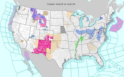 Temperaturas anómalas en las Grandes Llanuras: entre 27 °C y 35 °C, muy por encima del promedio para la época