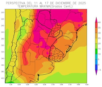 Temperaturas máximas esperadas