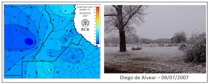 Temperaturas mínimas en el invierno de 2007