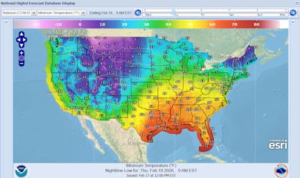 Temperaturas mínimas esperadas para el jueves: el noreste también afectado por el frío