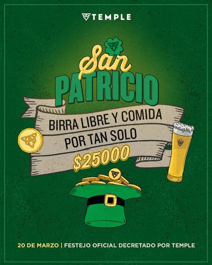 Temple es una de las cervecerías que ofrece promociones por el Día de San Patricio
