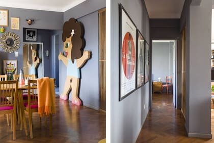 “Tenemos muchas obras de Laura Spivak. Cuando nos vinimos a este departamento, que es más grande que el anterior, nos regaló esta muñeca gigante, y nos encanta cómo queda".