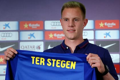 Ter Stegen en su presentacin con Barcelona