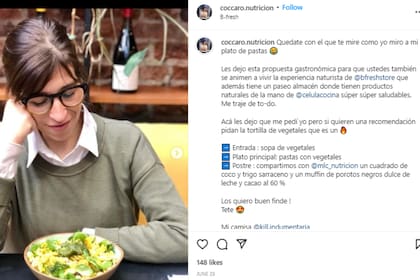 Teresa comparte sus saberes en redes sociales (Foto Instagram @coccaro.nutricion)