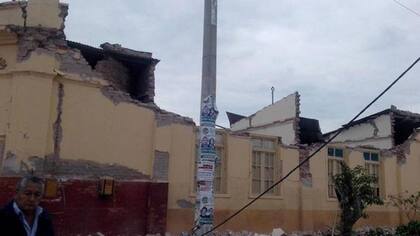 Así quedó la escuela afectada por el sismo