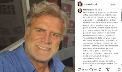 Teto Medina detalló que se encuentra en un momento de incertidubre respecto a su salud