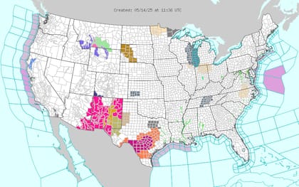 Texas central y sur registrará entre 38°C y 43°C con índices de calor que superarán los 46°C