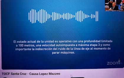 Textual del audio del comandante Fernández sobre el estado del ARA San Juan en abril de 2017 ante el Consejo de Submarinistas de la Armada reproducido durante el juicio.