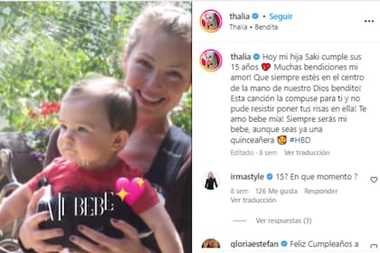 Thalía saludó a su hija por su cumpleaños (Foto Instagram @Thalia)