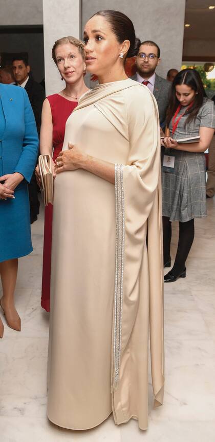 Como Duquesa de Sussex asistiendo a una recepción ofrecida por el Embajador británico en Marruecos.