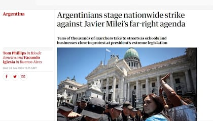 The Guardian publicó una crónica describiendo las calles de Buenos Aires durante el paro general