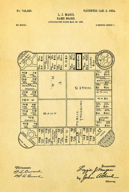 The Landlord's Game, creado por Elizabeth y patentado en 1904