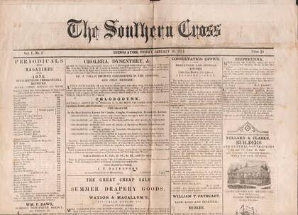 The Southern Cross, ejemplar del 16 de enero de 1875.