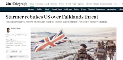 The Telegraph fue uno de los primeros medios en publicar sobre la información de Reuters de Malvinas