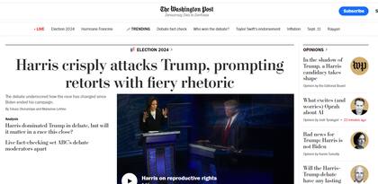 The Washington Post tituló: “Harris ataca a Trump con claridad, provocando réplicas con retórica ardiente”