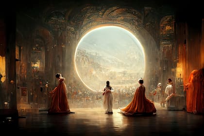 Théâtre d'Opéra Spatial, la imagen que Jason Allen creó en 2022 con ayuda de una herramienta de IA que la Oficina de Patentes de EE.UU. se niega a registrar a su nombre