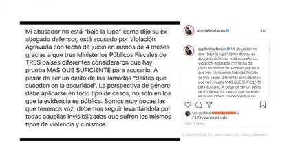 Thelma Fardin hizo un fuerte descargo contra Fernando Burlando por minimizar su denuncia contra Juan Darthés