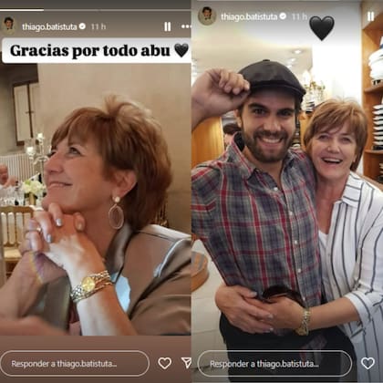 Thiago Batistuta se despidió de su abuela (Foto: Instagram @thiago.batistuta)