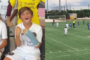 Thiago Messi jugó al fútbol en Inter Miami y emocionó a todos con el número de su camiseta