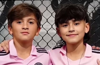 Thiago Messi y Roger, su compañero en la Academia de Inter Miami