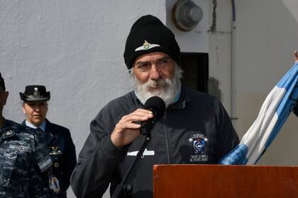 Tibaldi, en el acto de bienvenida en Río Gallegos