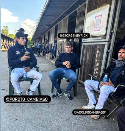 Tiempo de mates después del partido: Poroto y Adolfito Cambiaso