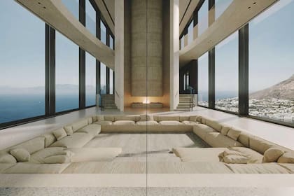 Tiene una sala de estar panorámica que resulta espectacular sin estar recargada