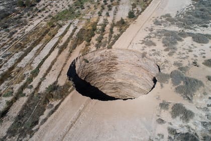 Vista del socavón en Tierra Amarilla