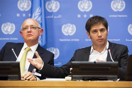 Timerman y Kicillof en la ONU, el miércoles pasado; volverían esta semana