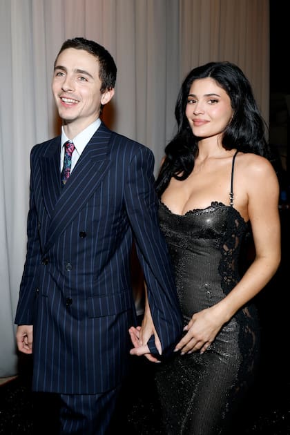 Timothée Chalamet y Kylie Jenner en los premios Critic’s Choice que se celebraron ayer en California