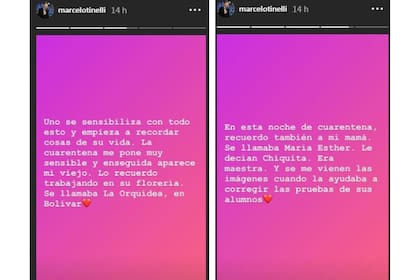 Tinelli compartió en sus historias de Instagram sus emociones 