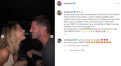 Tini compartió un cariñoso posteo de fin de año junto a De Paul