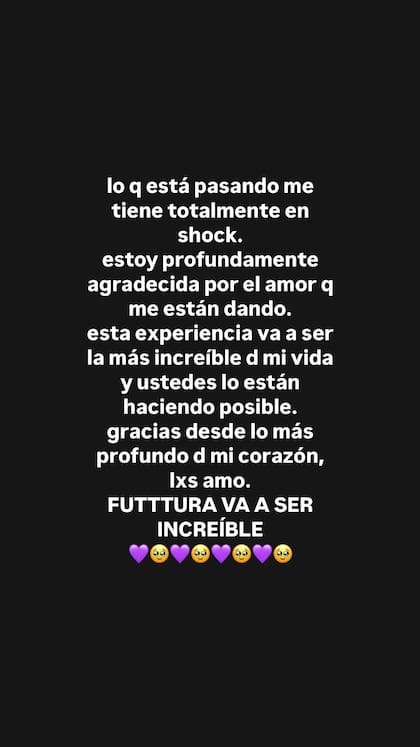 Tini Stoessel agradeció a sus fans tras agotar tres fechas de Futttura y agregó dos más