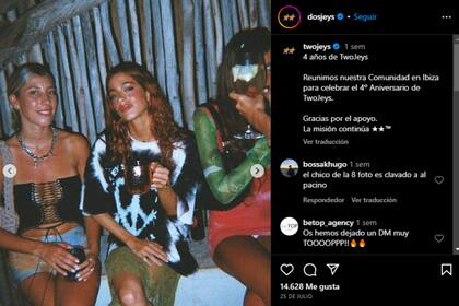 Tini Stoessel dijo presente en la fiesta de Biel Juste (Foto Instagram @twojeys)