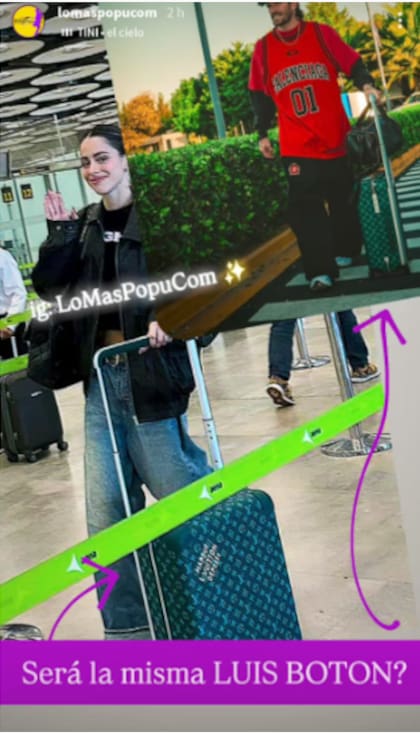 Tini Stoessel habría usado la misma valija con la que se lo vio a Rodrigo De Paul