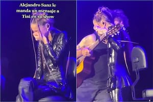 Tini cantó en España y rompió en llanto arriba del escenario por un gesto de Alejandro Sanz