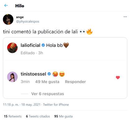 Tini Stoessel y Lali Espósito se volvieron tendencia en Twitter