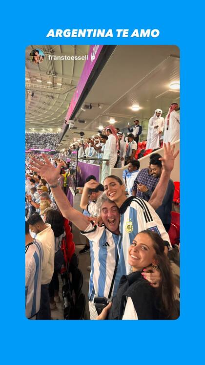 Tini y Francisco Stoessel apoyaron a Rodrigo De Paul en el Mundial de Qatar 2022