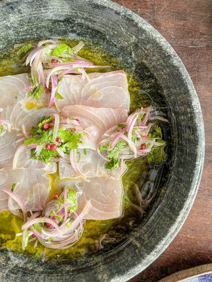 Tiradito de pescado.