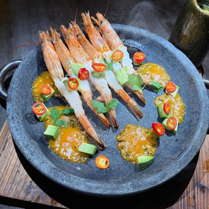 Tiradito de langostinos de Kamay