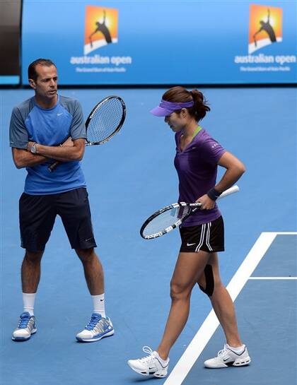 El coach argentino Tití Rodríguez y la extenista china Na Li, una sociedad que generó una gran popularidad en el tenis asiático