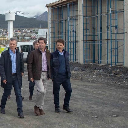 "Tito" Stefani con Mauricio Macri en Tierra del Fuego