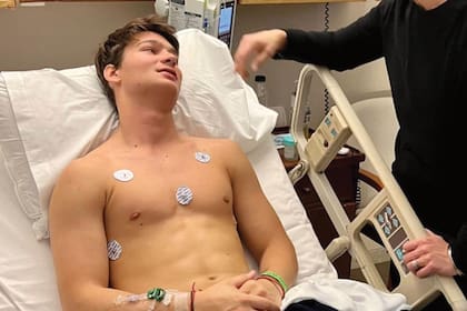 Tiziano Gravier, durante el período que permaneció internado como consecuencia del ataque