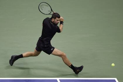 Toda la plasticidad de Novak Djokovic, aquí para impactar de revés (AP Photo/Adam Hunger)