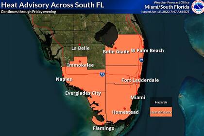 Todas las ciudades del sur de Florida están bajo la alerta por la ola de calor